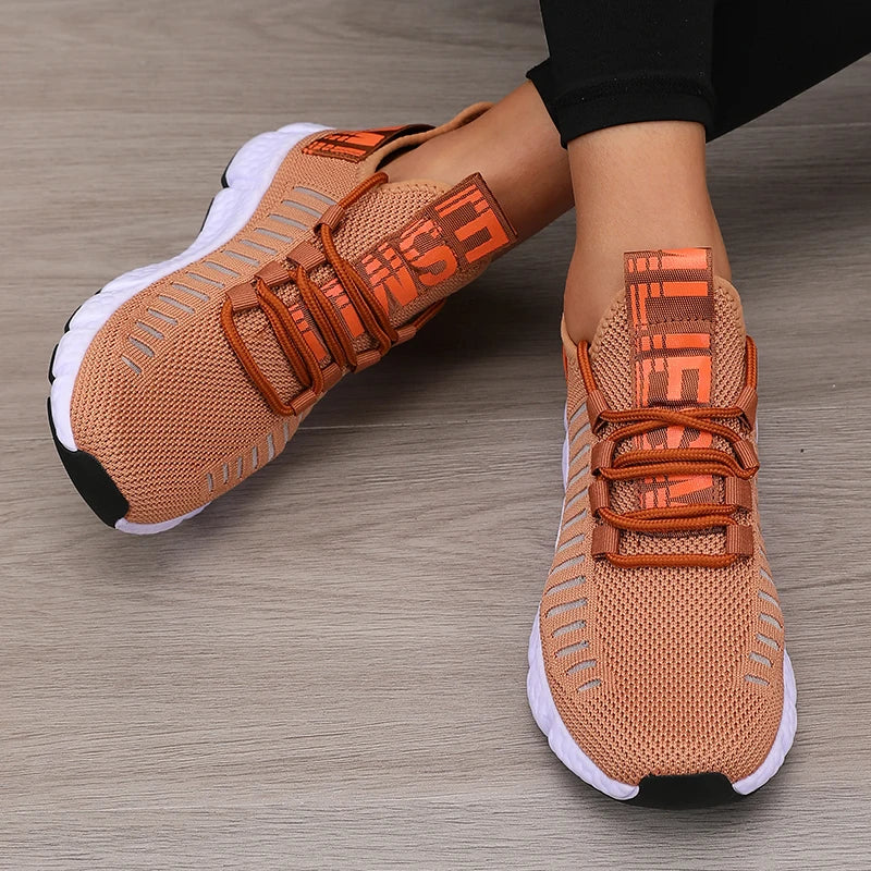 Women's Sports Shoes Lightweight Breathable Mesh Sneakers With Jogging Strap - ZOOMNSTORE