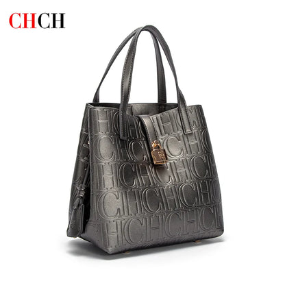 Womens Steel Embossed Tote Bag - Handheld Shopping Bag - ZOOMNSTORE