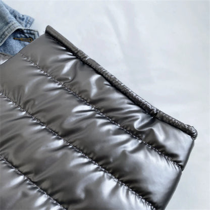 Women's Tote Bag - Quilted Crossbody Padded Shoulder Tote with Silk Scarf Accent - ZOOMNSTORE