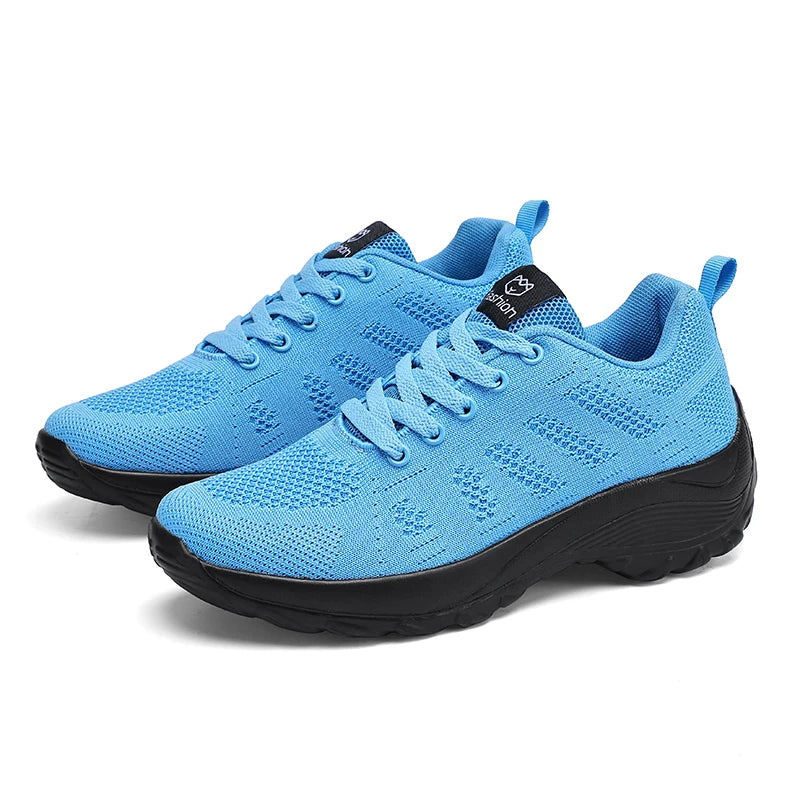 Women's Training Shoes - Breathable Mesh Sneakers | Lightweight Cushioning Lace-Up - ZOOMNSTORE
