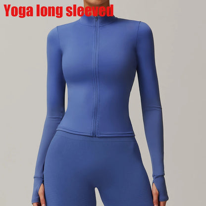 Womens Zip Yoga Jacket - Slim Fit Long Sleeve Activewear Top - ZOOMNSTORE
