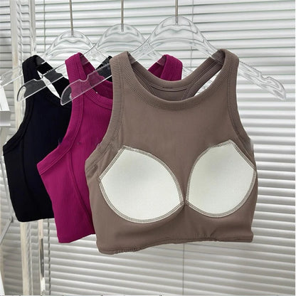 Women's Yoga Sports Bra – Cross-Back Seamless Support Bra | Breathable Fitness Running Top - ZOOMNSTORE