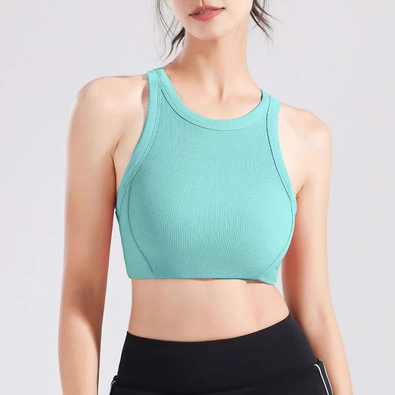 Women's Yoga Sports Bra – Cross-Back Seamless Support Bra | Breathable Fitness Running Top - ZOOMNSTORE