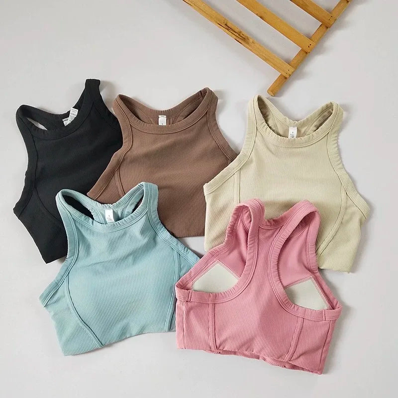 Women's Yoga Sports Bra – Cross-Back Seamless Support Bra | Breathable Fitness Running Top - ZOOMNSTORE
