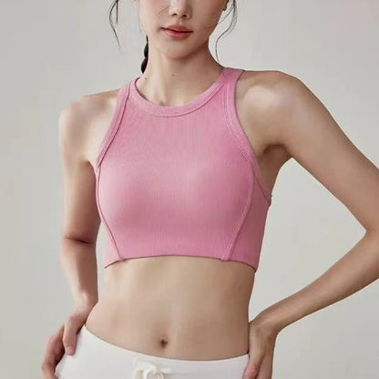 Women's Yoga Sports Bra – Cross-Back Seamless Support Bra | Breathable Fitness Running Top - ZOOMNSTORE