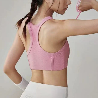 Women's Yoga Sports Bra – Cross-Back Seamless Support Bra | Breathable Fitness Running Top - ZOOMNSTORE