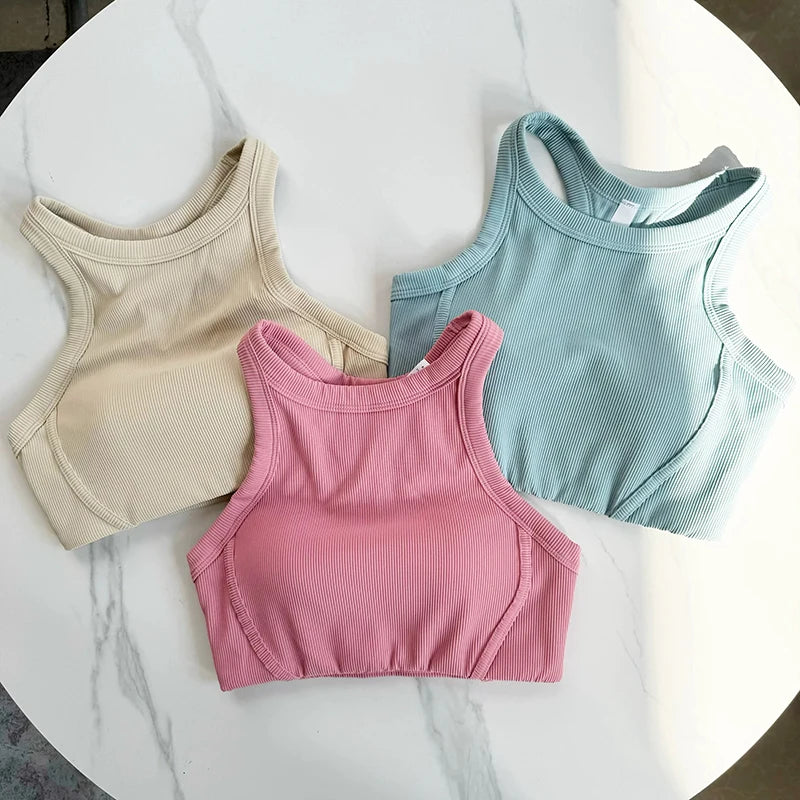 Women's Yoga Sports Bra – Cross-Back Seamless Support Bra | Breathable Fitness Running Top - ZOOMNSTORE