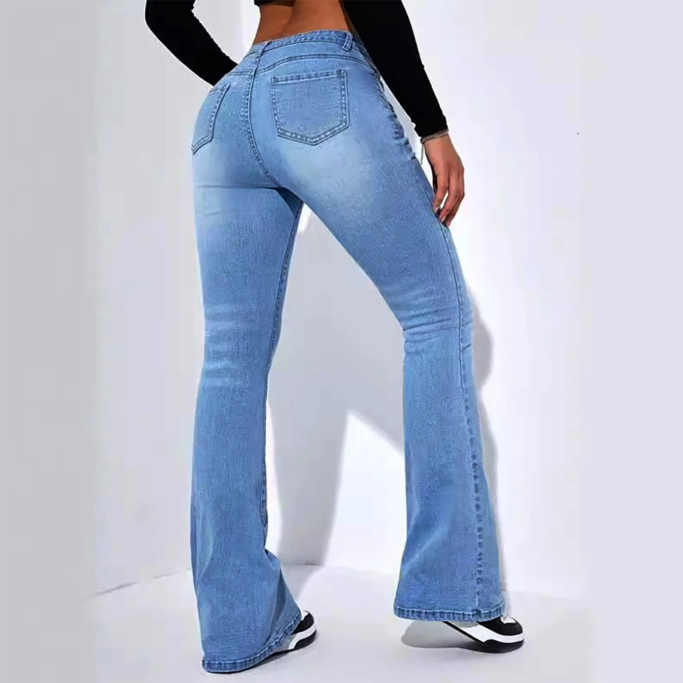 Women's jeans high waist stretch comfortable flared pants Denim pants - ZOOMNSTORE
