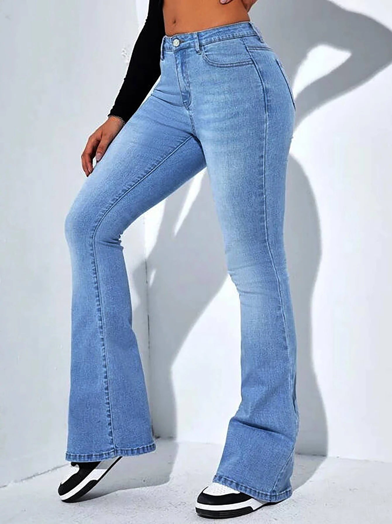 Women's jeans high waist stretch comfortable flared pants Denim pants - ZOOMNSTORE