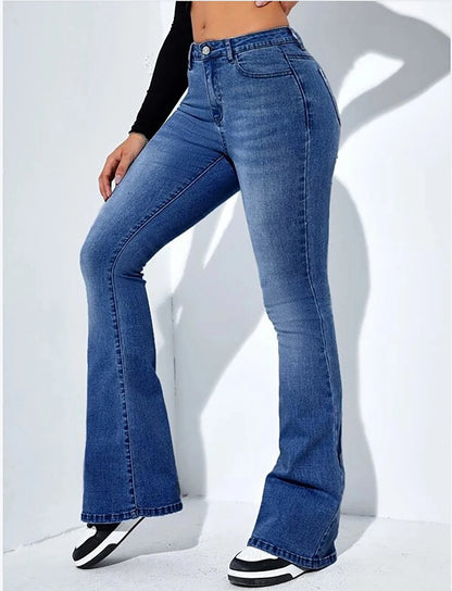 Women's jeans high waist stretch comfortable flared pants Denim pants - ZOOMNSTORE