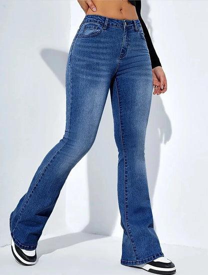 Women's jeans high waist stretch comfortable flared pants Denim pants - ZOOMNSTORE