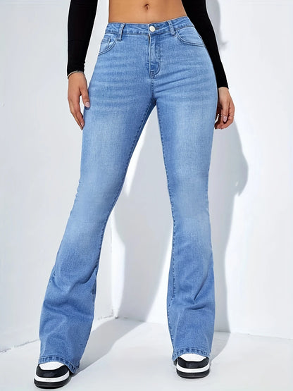 Women's jeans high waist stretch comfortable flared pants Denim pants - ZOOMNSTORE