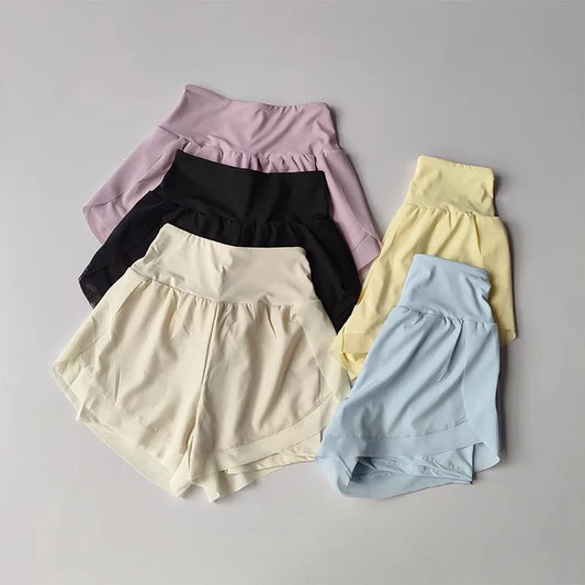 Womens 2-in-1 Quick-Dry Running  Yoga Shorts - Summer Fitness  Tennis Casual Training Shorts - ZOOMNSTORE