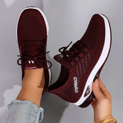 Womens Breathable Mesh Casual Sneakers - Summer Flat Shoes Free Shipping - ZOOMNSTORE