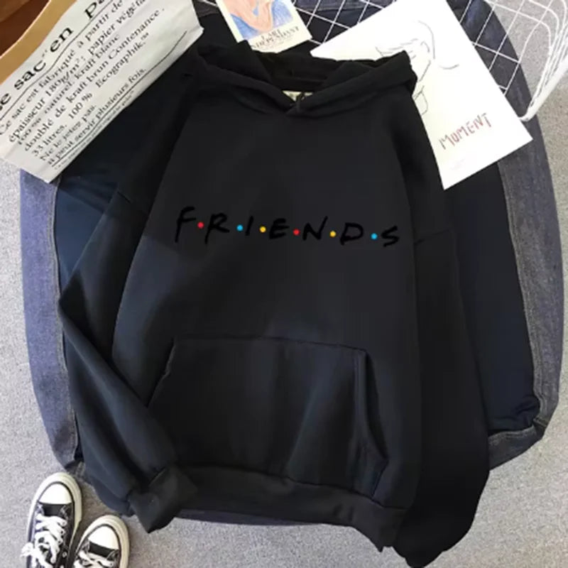 Womens Casual Friends Print Hoodie - Long Sleeve Pullover for Spring  Autumn Fashion - ZOOMNSTORE