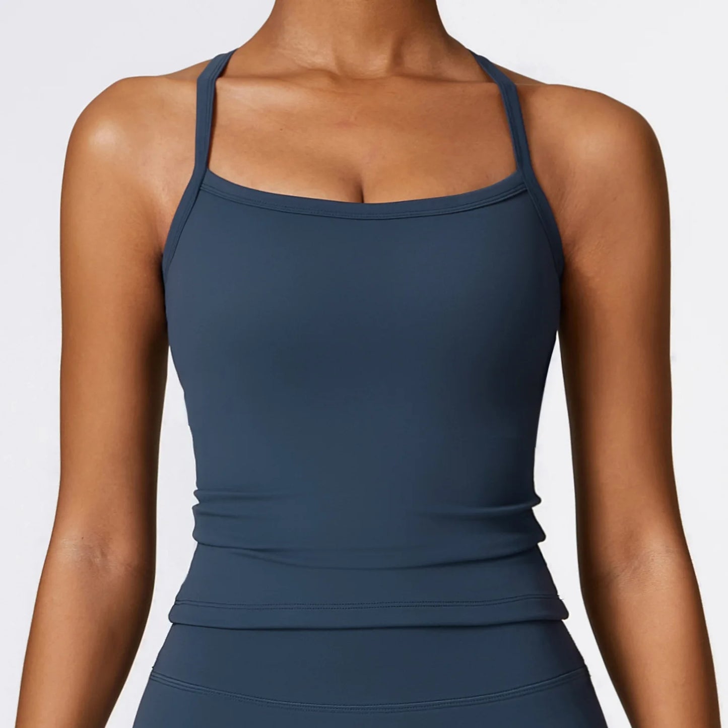 Womens Cross Back Yoga Sports Bra - Breathable Shockproof Fitness Top - ZOOMNSTORE