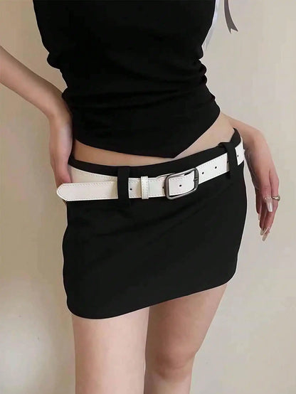 Womens Decorative Wide Belt - Versatile Black Jeans Belt for Summer 2024 - ZOOMNSTORE