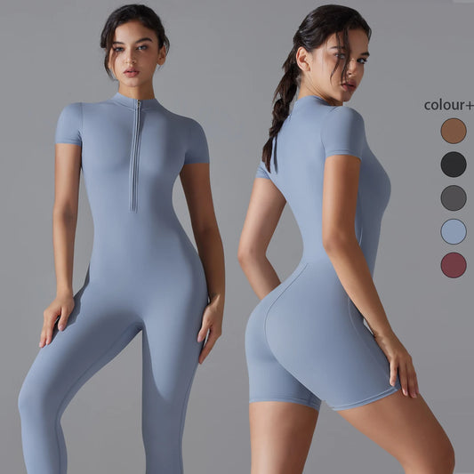 Womens Fitness Bodysuit - Breathable Quick-Dry Yoga Gym Wear - ZOOMNSTORE