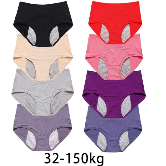 Womens Leak-Proof Menstrual Briefs - Mid Waist Ice Silk Underwear - ZOOMNSTORE