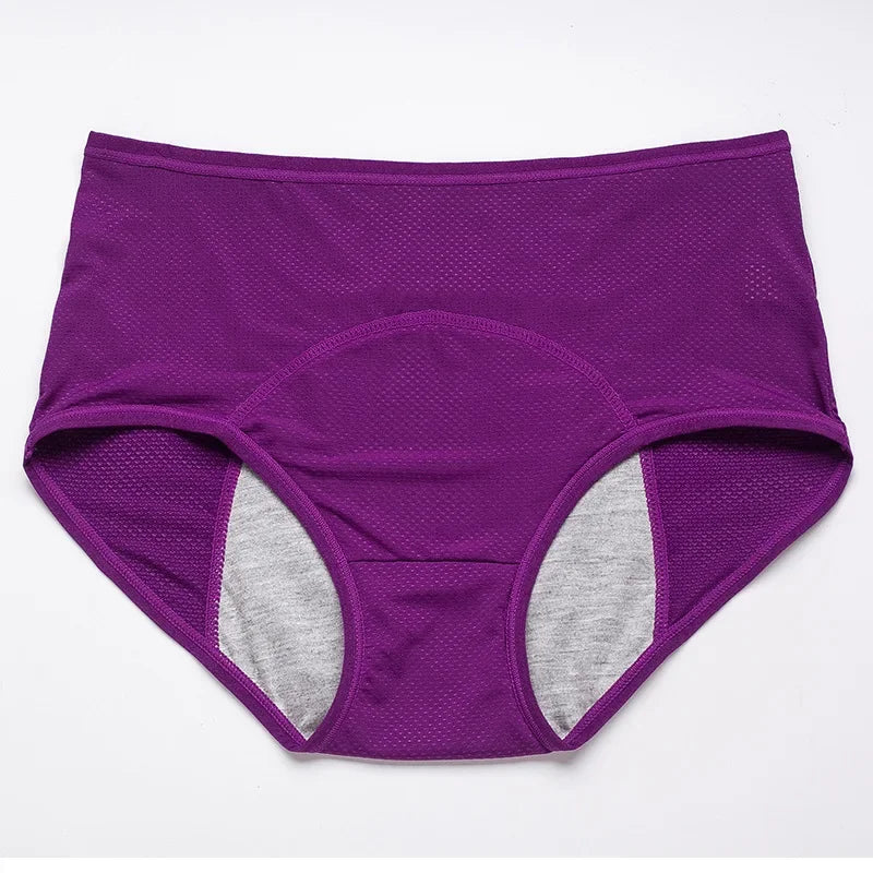 Womens Leak-Proof Menstrual Briefs - Mid Waist Ice Silk Underwear - ZOOMNSTORE