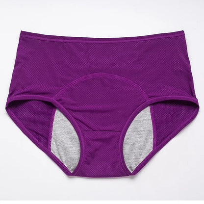 Womens Leak-Proof Menstrual Briefs - Mid Waist Ice Silk Underwear - ZOOMNSTORE