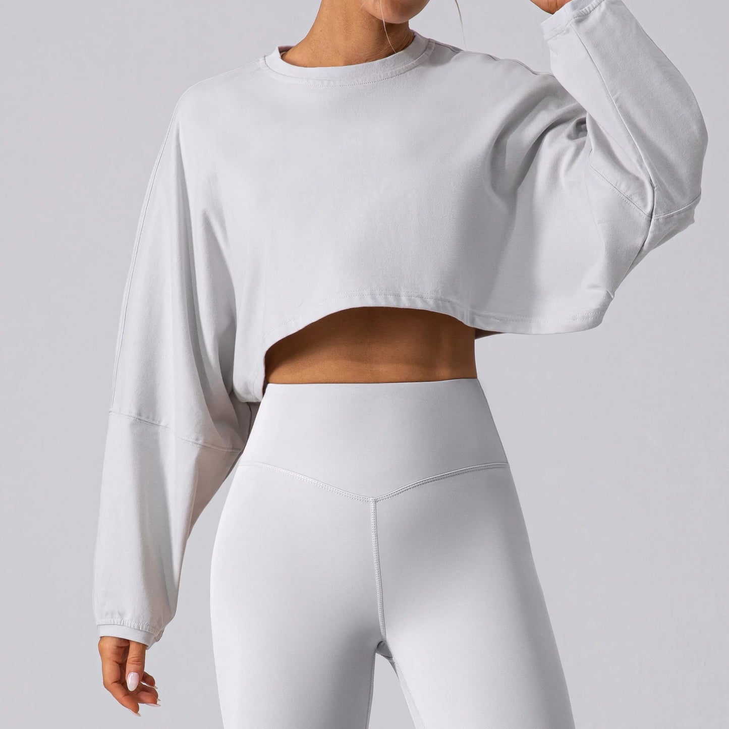 Womens Long Sleeve Yoga Crop Top - Fitness Gym Shirt for Running and Workout - ZOOMNSTORE
