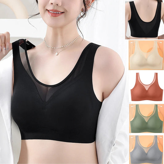 1pcs Women's Bra No Trace Breathable Bra No Steel Ring Breathable Comfortable Large Size Underwear Vest Bralette - ZOOMNSTORE