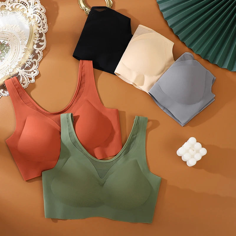 1pcs Women's Bra No Trace Breathable Bra No Steel Ring Breathable Comfortable Large Size Underwear Vest Bralette - ZOOMNSTORE
