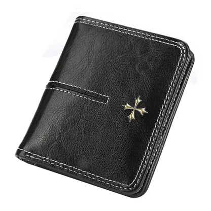Womens Oil Wax Skin Short Wallet - Multi-Card Zipper Coin Purse - ZOOMNSTORE