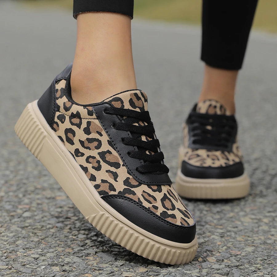 Womens PU Leather Walking Sneakers - Breathable Casual Jogging Shoes - ZOOMNSTORE