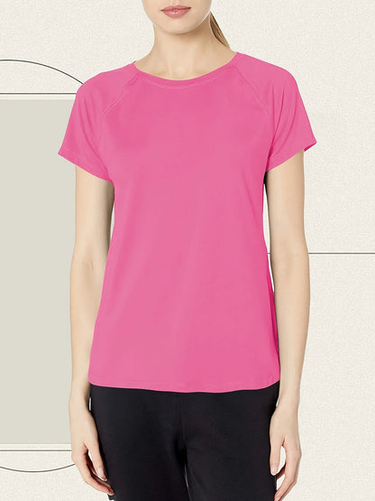 Womens Quick Dry Moisture Wicking Gym T-Shirt - Short Sleeve Training Top - ZOOMNSTORE