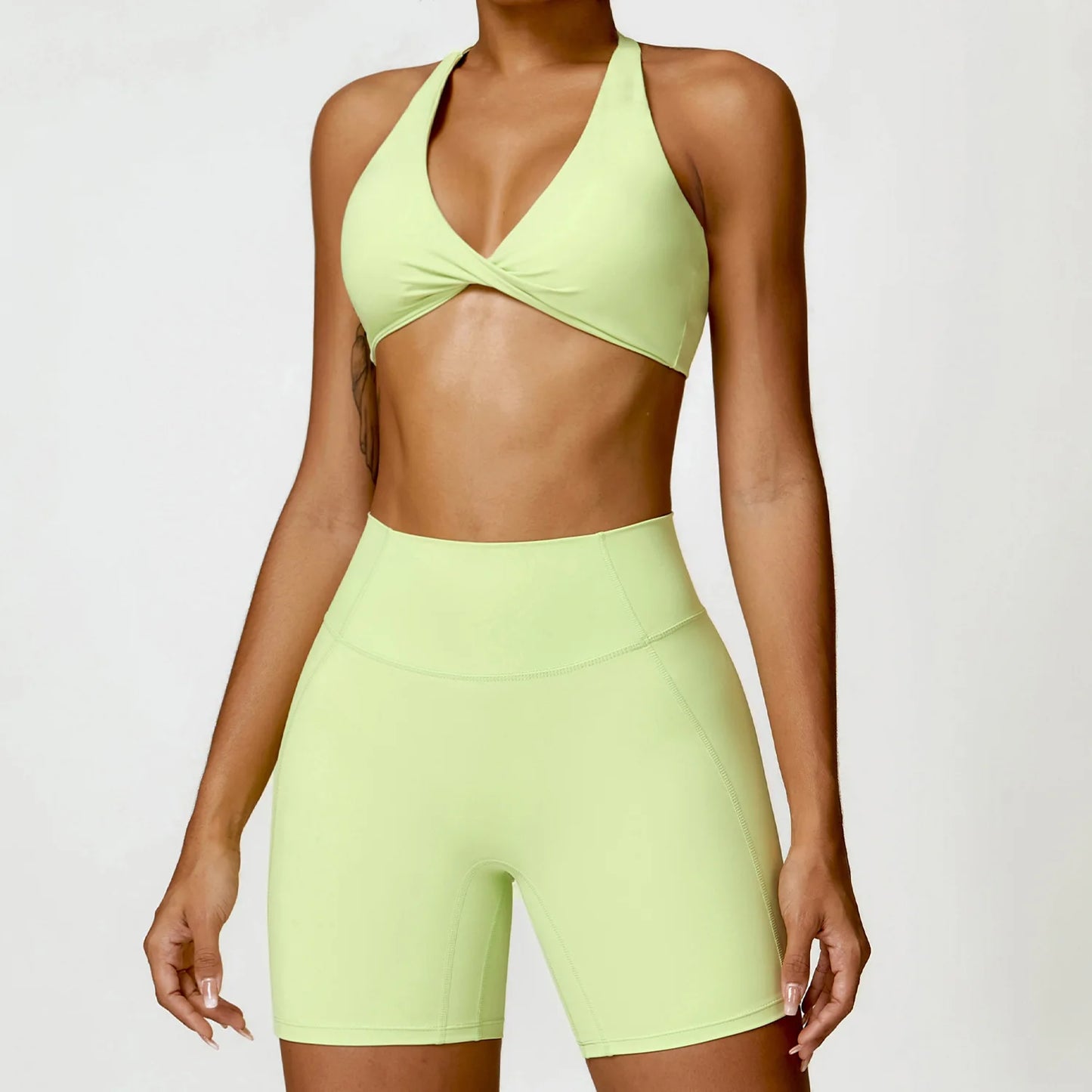 Womens Seamless Yoga Set - 2PCS Gym Workout Clothes with Push Up Bra  High Waist Leggings - ZOOMNSTORE