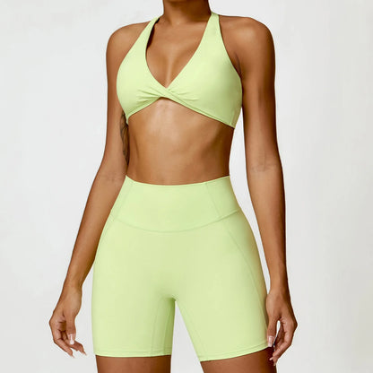 Womens Seamless Yoga Set - 2PCS Gym Workout Clothes with Push Up Bra  High Waist Leggings - ZOOMNSTORE