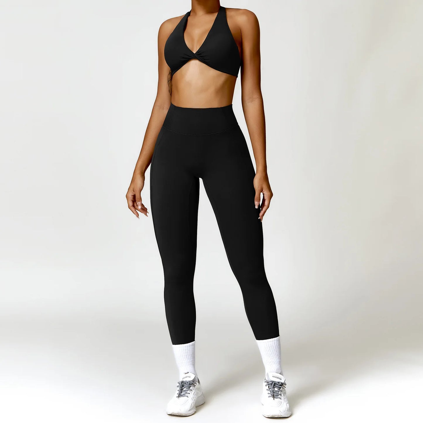 Womens Seamless Yoga Set - 2PCS Gym Workout Clothes with Push Up Bra  High Waist Leggings - ZOOMNSTORE