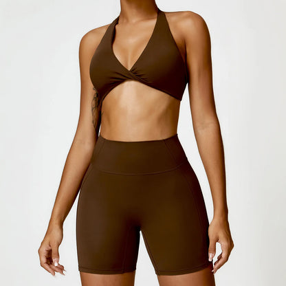 Womens Seamless Yoga Set - 2PCS Gym Workout Clothes with Push Up Bra  High Waist Leggings - ZOOMNSTORE