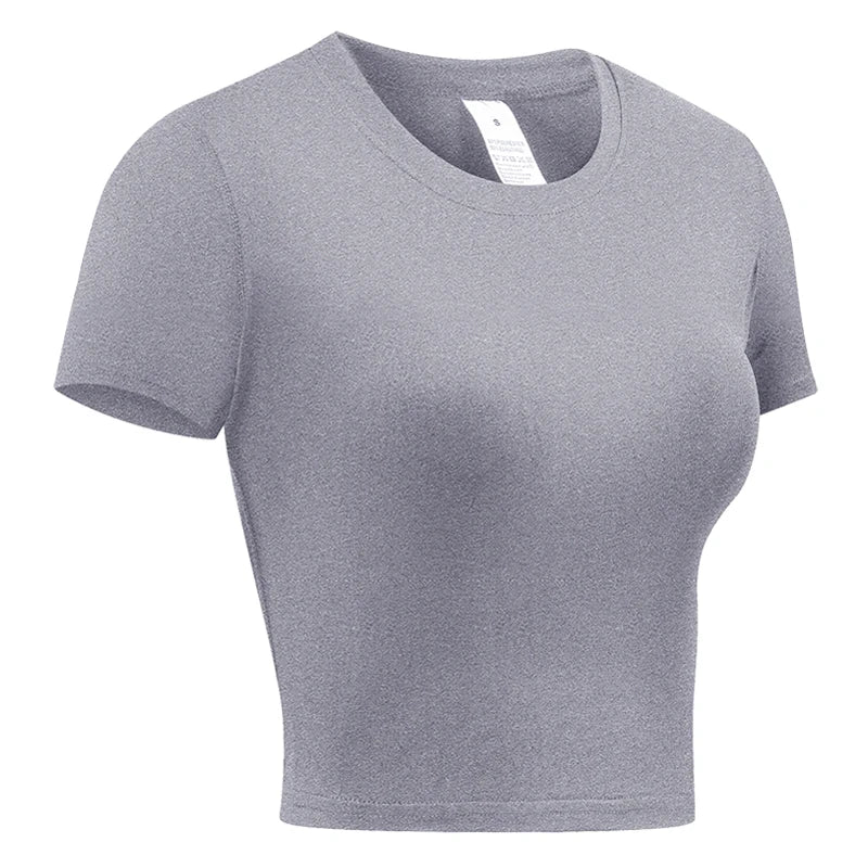 Womens Short Sleeve Compression Athletic T-Shirt - Quick Dry Yoga  Running Top - ZOOMNSTORE