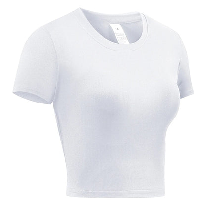 Womens Short Sleeve Compression Athletic T-Shirt - Quick Dry Yoga  Running Top - ZOOMNSTORE