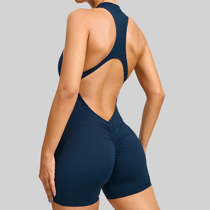 Womens Sleeveless Sports Jumpsuit - Yoga Workout Bodysuit Set - ZOOMNSTORE