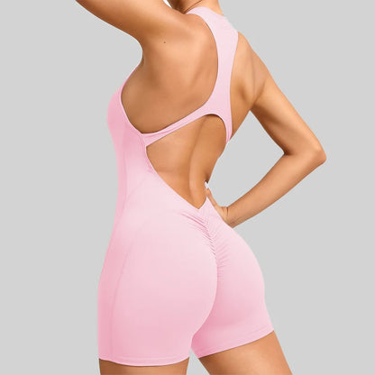 Womens Sleeveless Sports Jumpsuit - Yoga Workout Bodysuit Set - ZOOMNSTORE