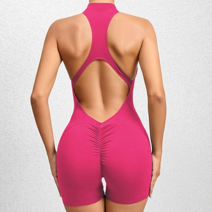 Womens Sleeveless Sports Jumpsuit - Yoga Workout Bodysuit Set - ZOOMNSTORE