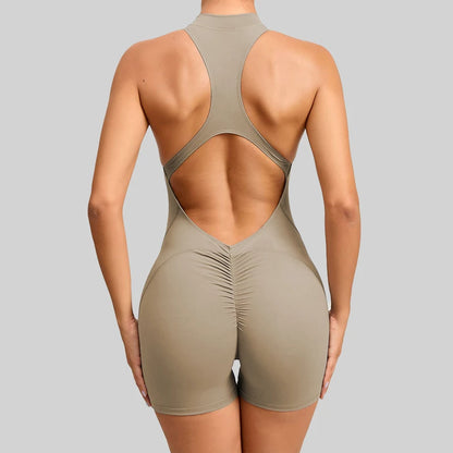 Womens Sleeveless Sports Jumpsuit - Yoga Workout Bodysuit Set - ZOOMNSTORE