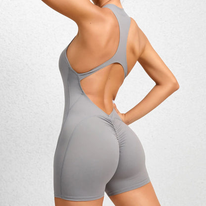 Womens Sleeveless Sports Jumpsuit - Yoga Workout Bodysuit Set - ZOOMNSTORE