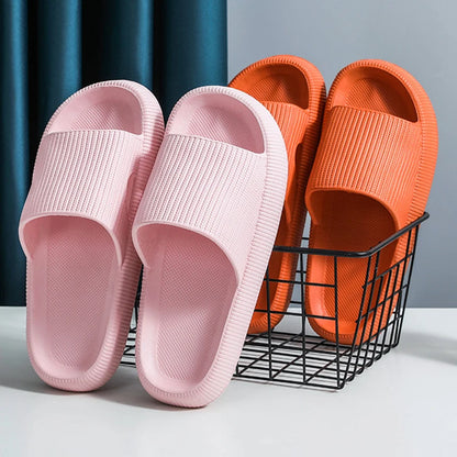 Womens Thick Platform Cloud Slippers - Soft Sole Pillow Slides  Non-Slip Beach Flip Flops - ZOOMNSTORE