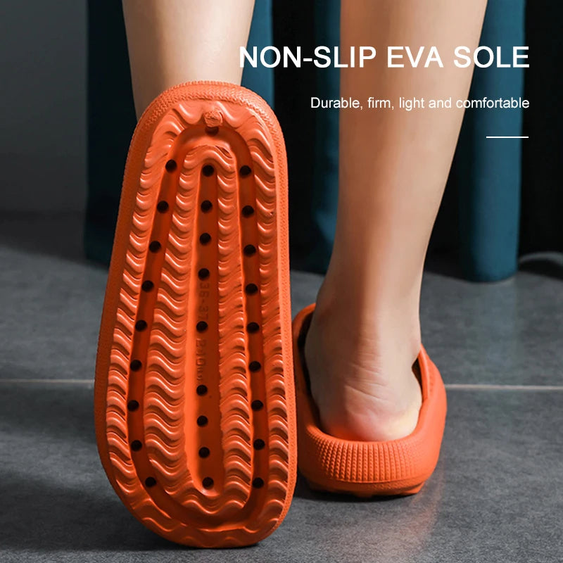 Womens Thick Platform Cloud Slippers - Soft Sole Pillow Slides  Non-Slip Beach Flip Flops - ZOOMNSTORE