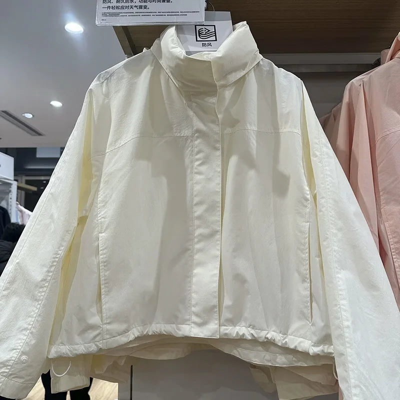 Womens Windproof Hooded Jacket - Casual Outdoor Coat - ZOOMNSTORE