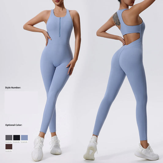 Womens Yoga Jumpsuit - Casual Sleeveless Activewear All-in-One Fitness Outfit - ZOOMNSTORE