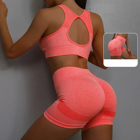 Womens Yoga Set - Fitness Vest  Shorts for Running and Workouts - ZOOMNSTORE