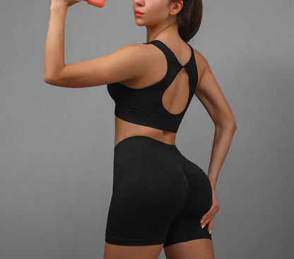 Womens Yoga Set - Fitness Vest  Shorts for Running and Workouts - ZOOMNSTORE