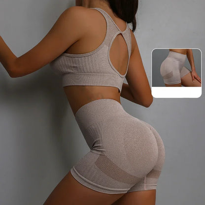 Womens Yoga Set - Fitness Vest  Shorts for Running and Workouts - ZOOMNSTORE