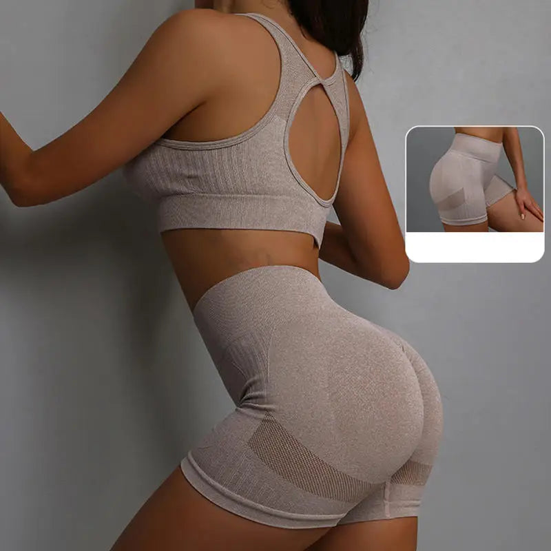 Womens Yoga Set - Fitness Vest  Shorts for Running and Workouts - ZOOMNSTORE